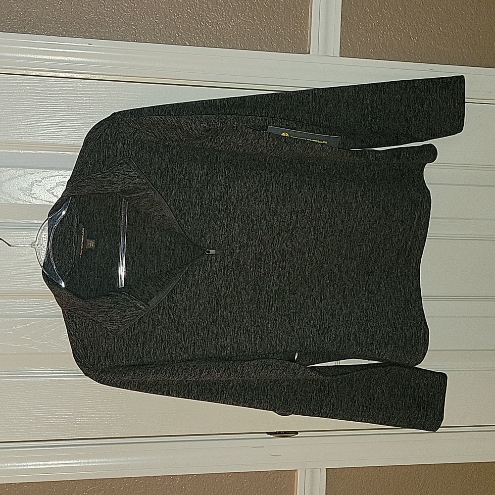 STRETCH THE RULES SZ L 3/4 ZIP FRONT GRAY